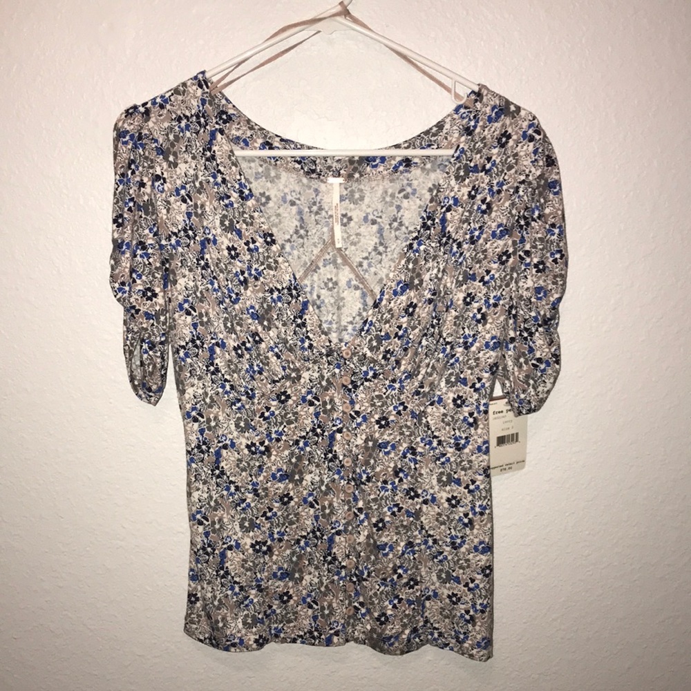Free People Hollywood Ruched Sleeve Blouse